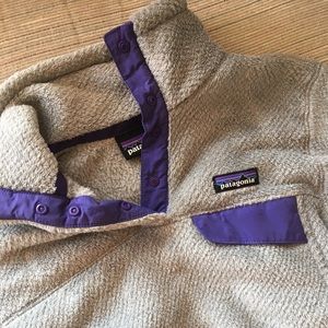 Grey and Purple Patagonia Fleece